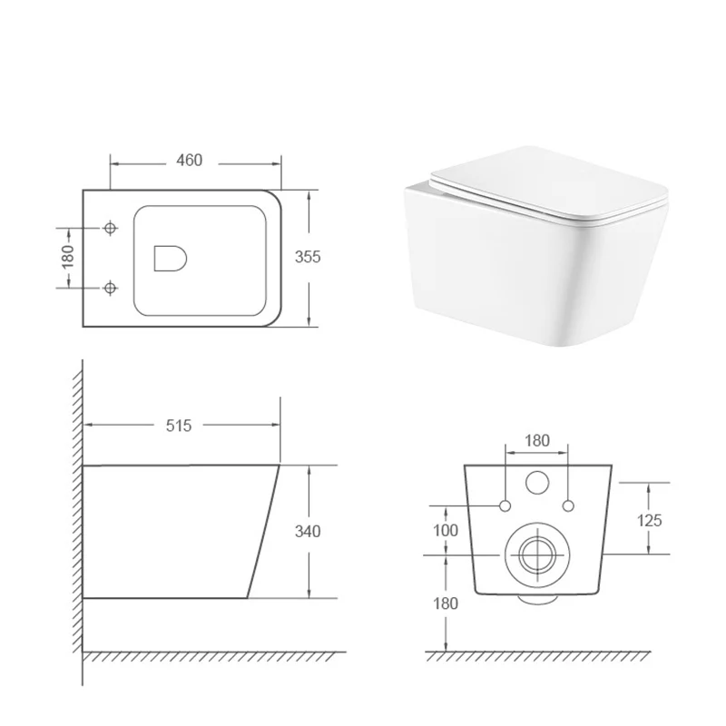 Set vas wc suspendat rimless cu capac soft close Safari si set rezervor wc incastrat Grohe Rapid SL cu set fixare si clapeta crom Skate Cosmopolitan Grohe [8]