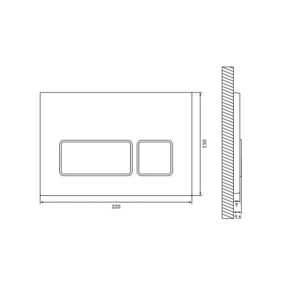 Set vas wc suspendat rimless cu capac soft close Oslo Foglia, rezervor incastrat si clapeta neagra Cersanit Block [6]