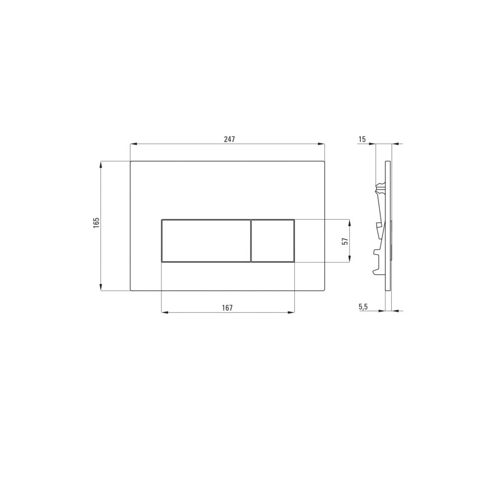 Set vas wc suspendat rimless alb cu rezervor incastrat si clapeta de actionare aurie Deante, Avis [4]