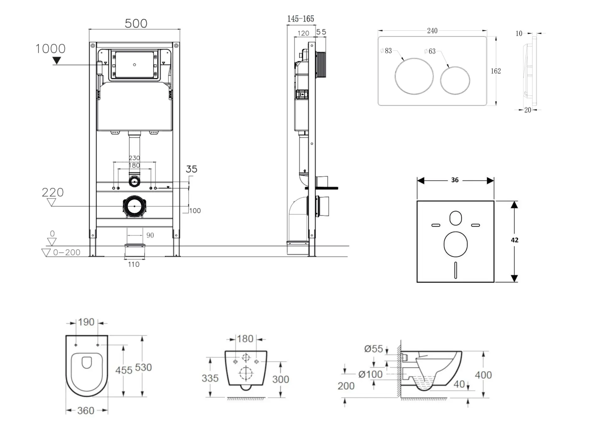 Set rezervor incastrat, toaleta Oudee, Rimless, capac softclose si clapeta Gemini New I, alb lucios [5]