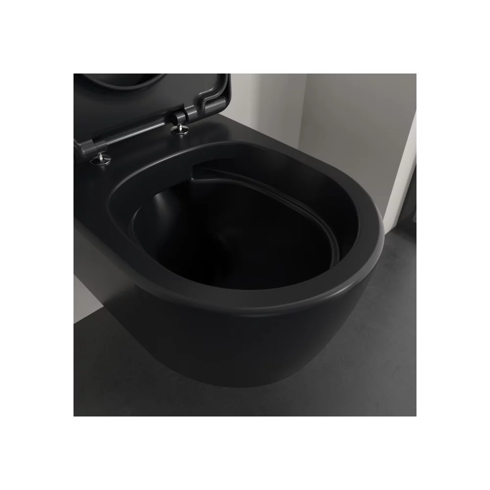 Set vas wc suspendat rimless, negru ,capac softclose, Villeroy&Boch Skyla Combi-Pack [2]