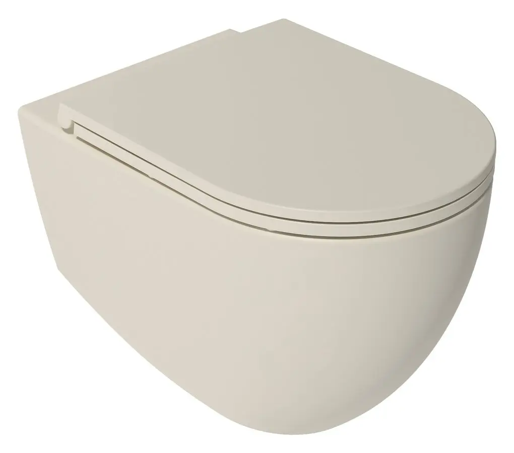 Set vas WC suspendat ivory rimless Sapho Infinity cu rezervor incastrat Isvea si clapeta ivory [2]