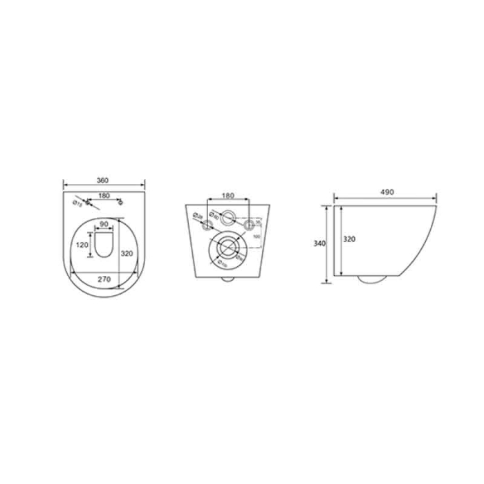 Set vas wc suspendat, tornado, cappuccino mat, cu capac softclose, Fluminia Ricci [3]