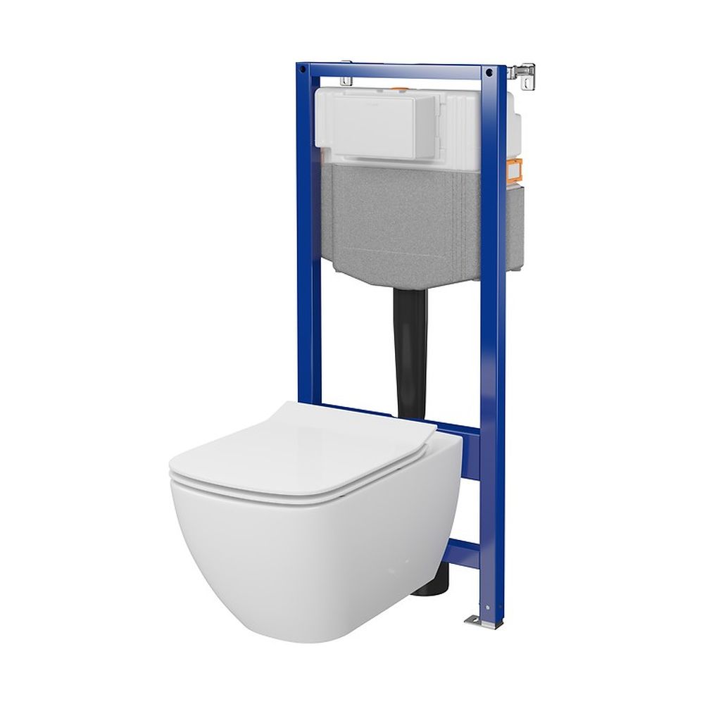 Set vas wc suspendat Virgo CleanOn cu capac soft close si rezervor incastrat C27 Aqua 50 pneumatic [4]