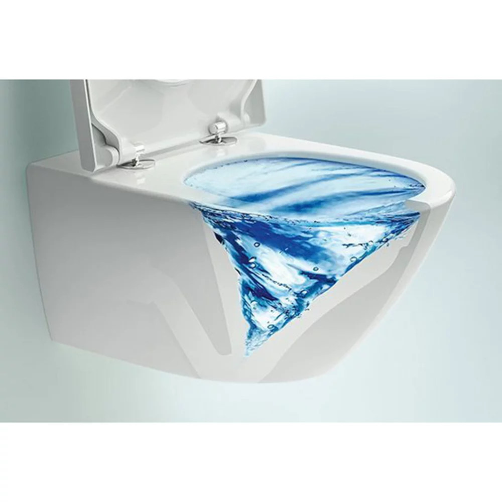 Set vas wc vortex suspendat, Rotund, Foglia Oslo si capac softclose alb [10]