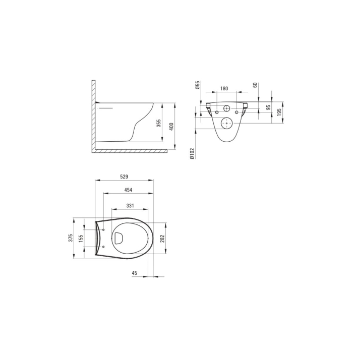 Set wc ingropat, 6 in 1, crom, cadru cu vas wc, capac si buton spalare, Deante Boro [6]