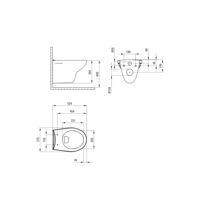 Set wc ingropat, 6 in 1, crom, cadru cu vas wc, capac si buton spalare, Deante Boro [7]