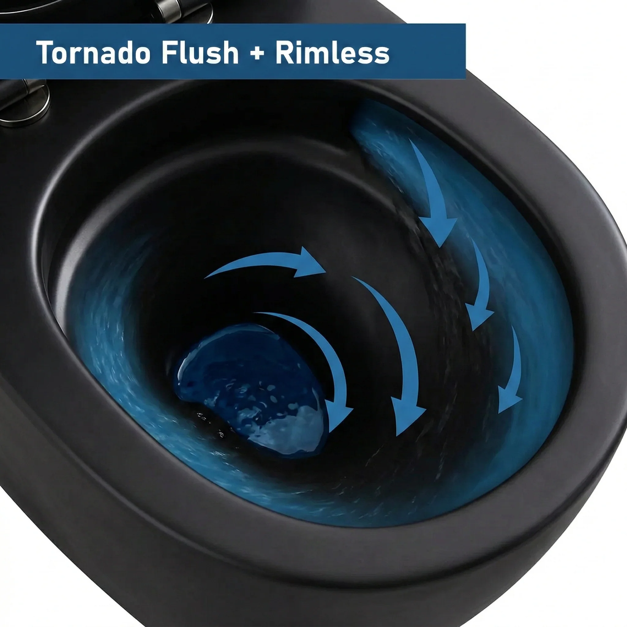 Set wc suspendat cu riflaje 3D negru mat, tornado cu capac softclose inclus, GLAMOUR Invena [4]