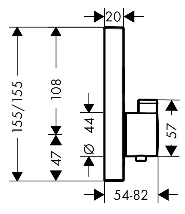 Baterie termostatată încastrată, pentru 2 ieșiri, crom 15763000 Hansgrohe Shower Select [2]