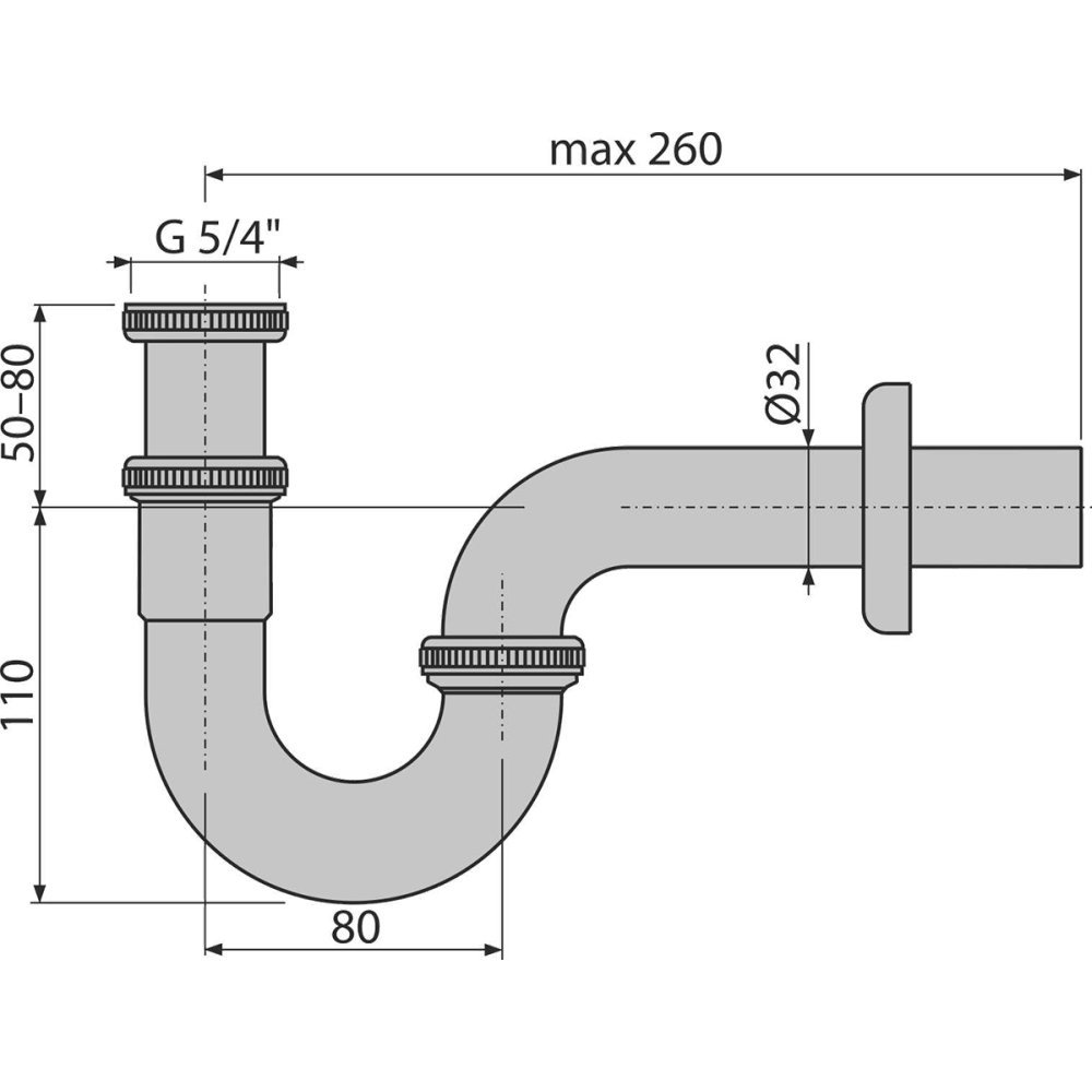 Sifon bideu Ø32 mm Alcadrain A45E [2]