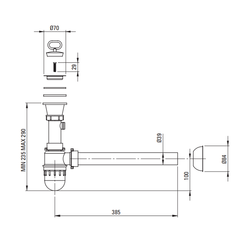 Sifon chiuveta inox Deante 2 pentru o cuva [3]