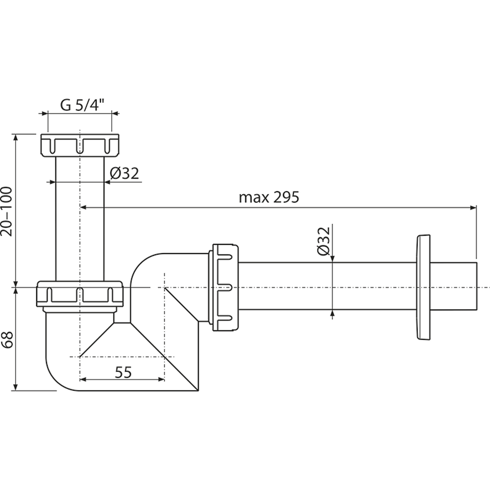 Sifon lavoar si bideu Ø32 mm Alcadrain A45F-DN32 [2]