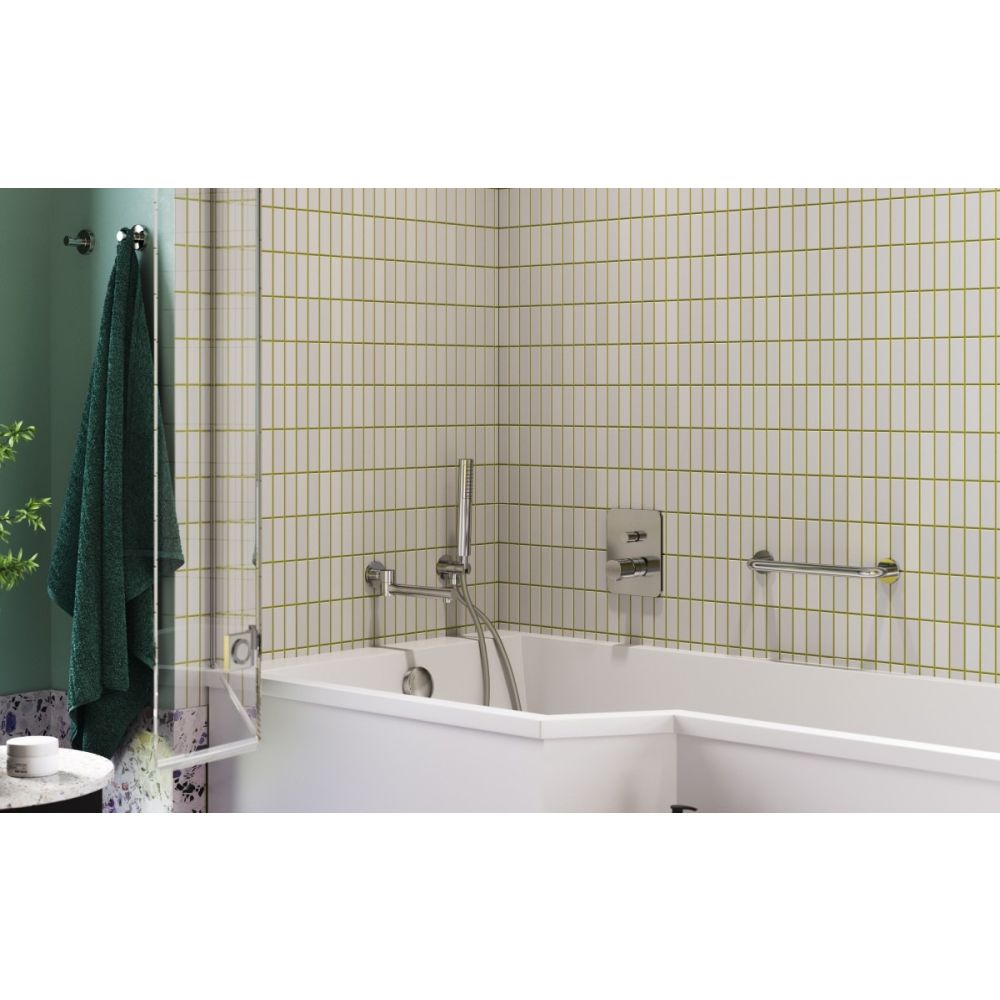 Set de dus incastrat FDesign Meandro, cu pipa cada pivotanta, crom lucios [2]