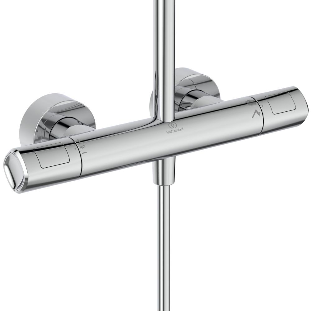 Coloana de dus cu baterie termostatata Ideal Standard Ceratherm T100 crom lucios, palarie dreptunghiulara [4]