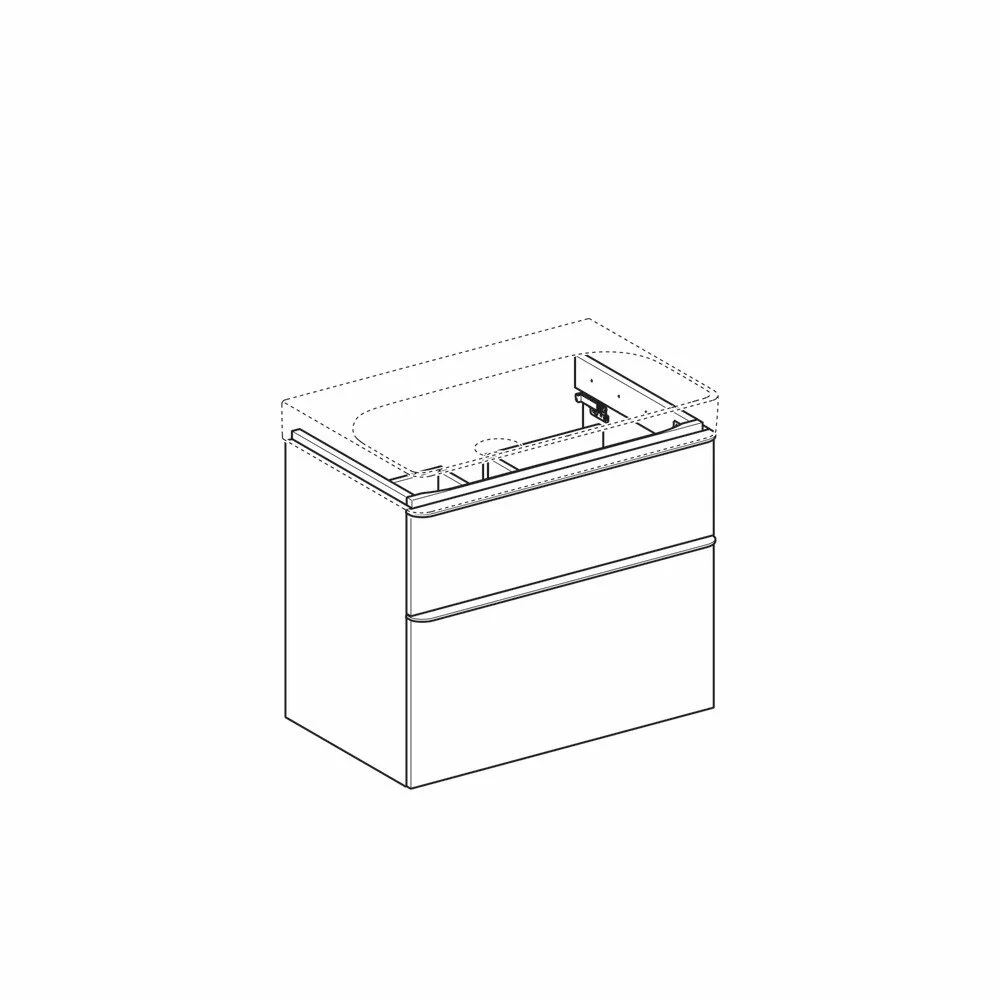 Dulap baza nuc 2 sertare 60 cm pentru lavoar suspendat Geberit Smyle Square [2]