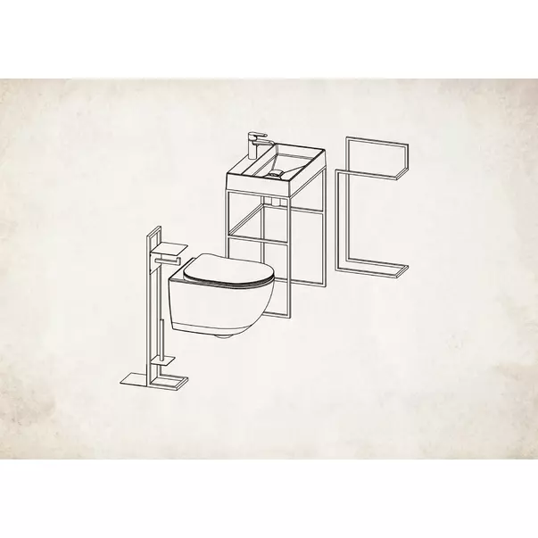 Suport accesorii baie negru freestanding Deante, Mokko [5]