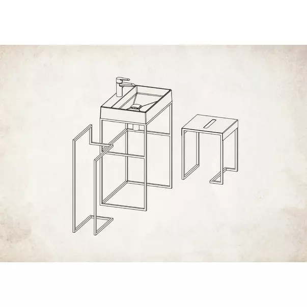 Suport accesorii baie negru freestanding Deante, Mokko [7]