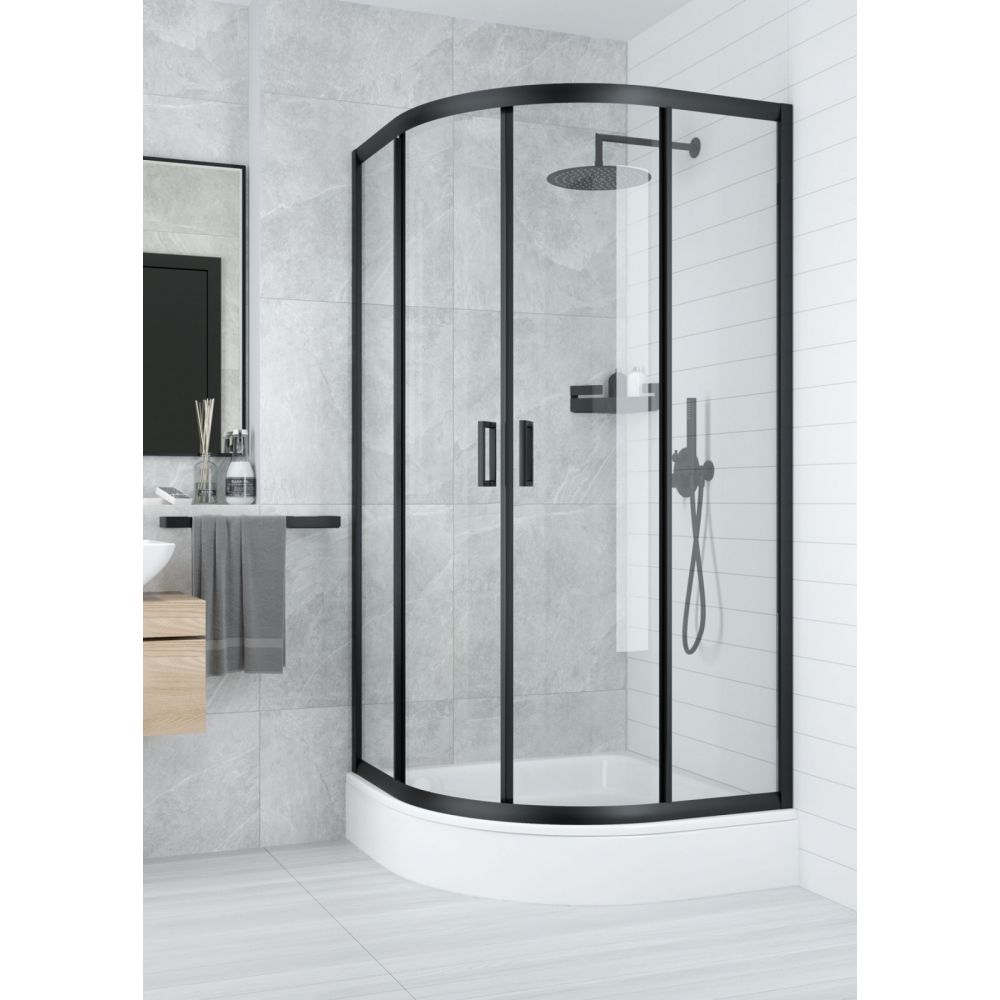 Suport accesorii cada sau dus pe colt negru mat Deante Mokko [2]