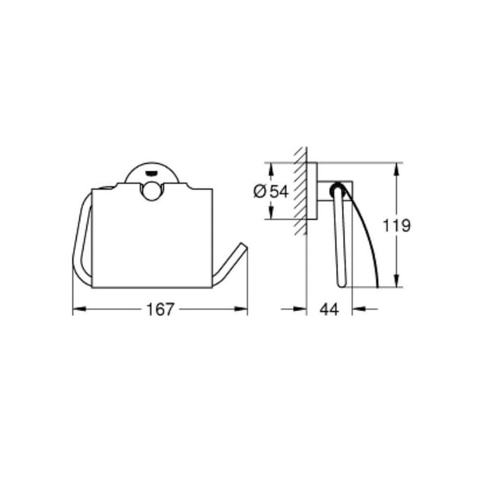 Suport hartie igienica cu aparatoare Grohe Essentials auriu lucios Cool Sunrise [2]