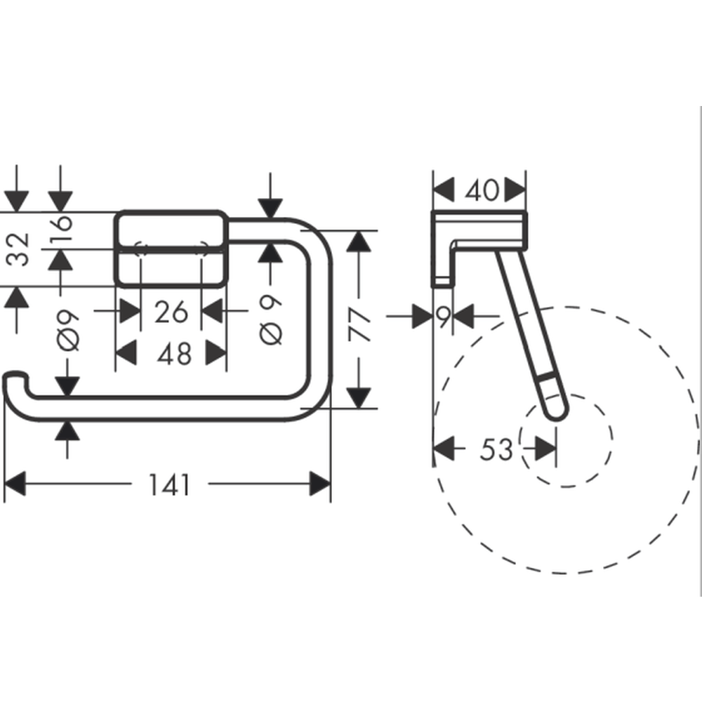 Suport hartie igienica culoare crom Hansgrohe AddStoris 41771000 [2]