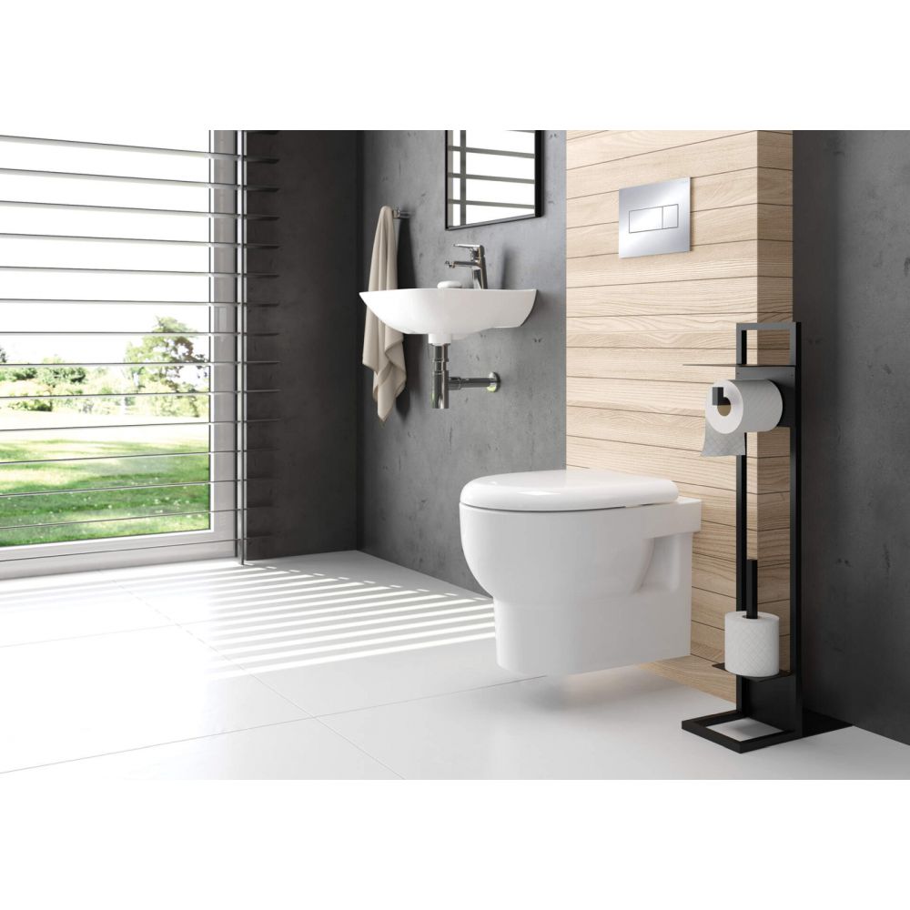 Suport hartie igienica negru freestanding Deante, Mokko [4]