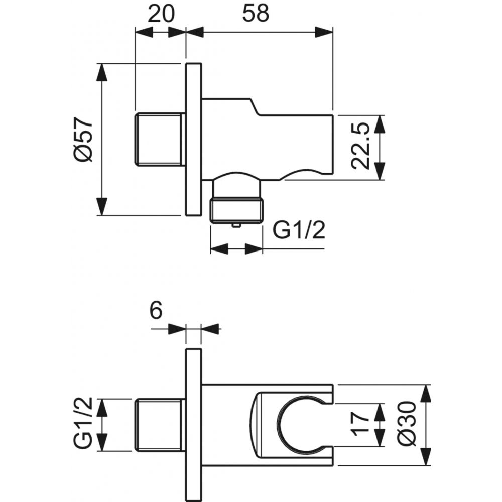 Cot racord furtun cu suport para dus Ideal Standard Multisuite auriu periat [4]