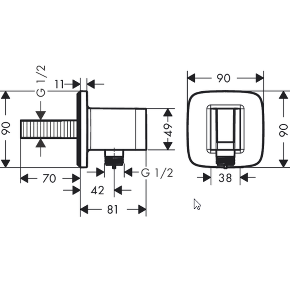 Suport para dus crom lucios Hansgrohe Fixfit Q 26887000 [2]