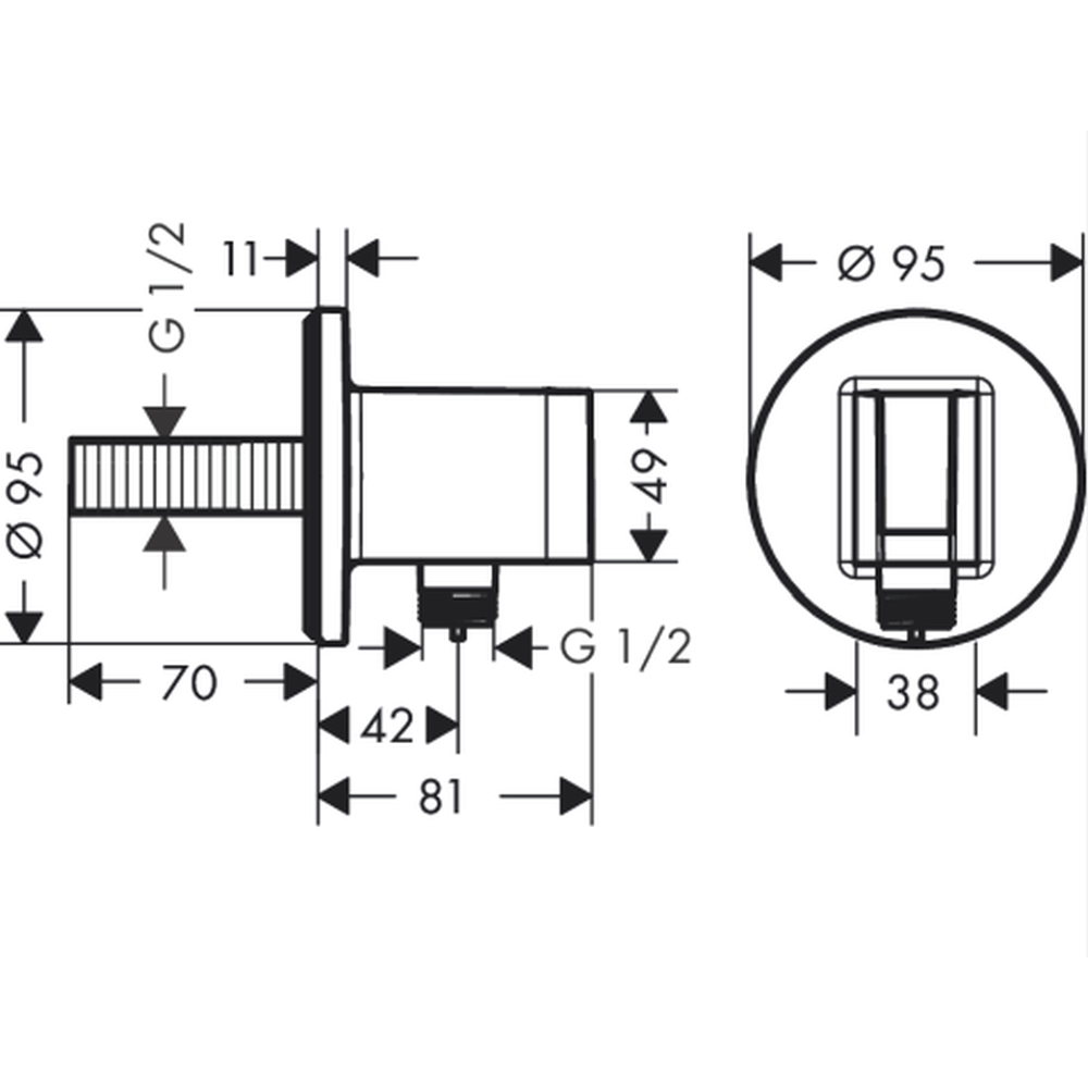 Suport para dus bronz periat Hansgrohe Fixfit S 26888140 [2]