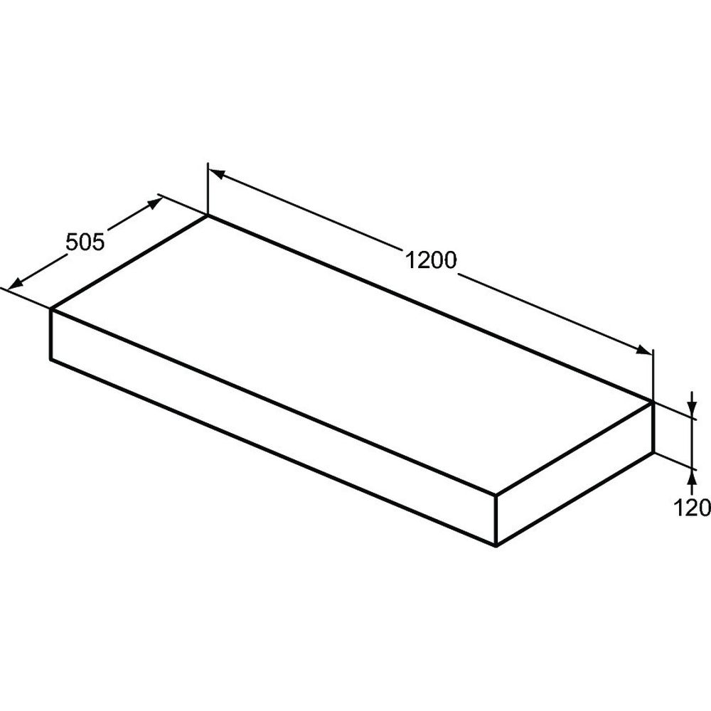 Blat pentru lavoar Ideal Standard Adapto 120 cm alb lucios [5]