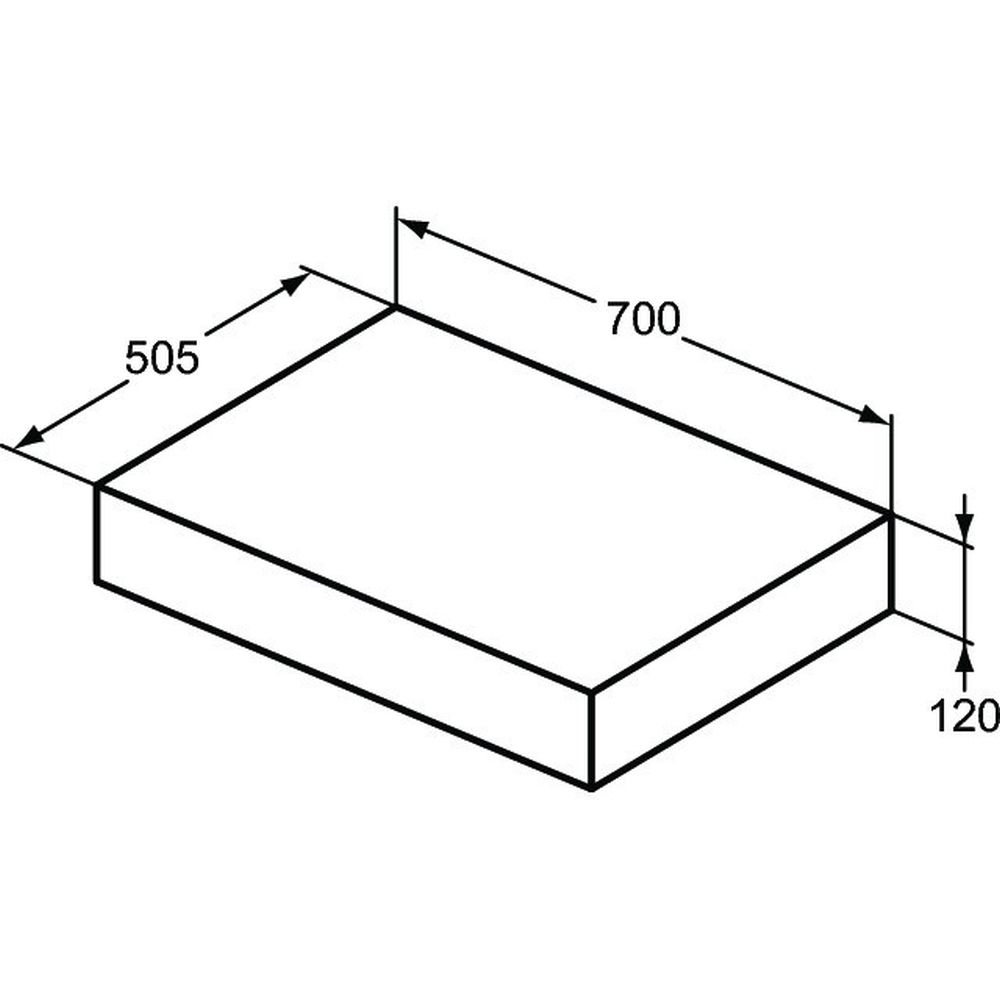 Blat pentru lavoar Ideal Standard Adapto 70 cm gri pietris [3]