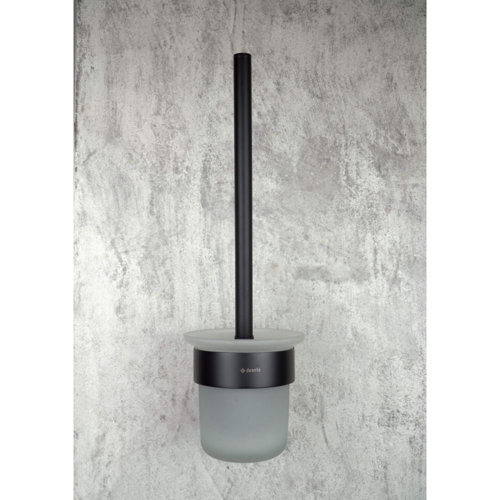 Suport perie wc negru mat Deante Round [2]