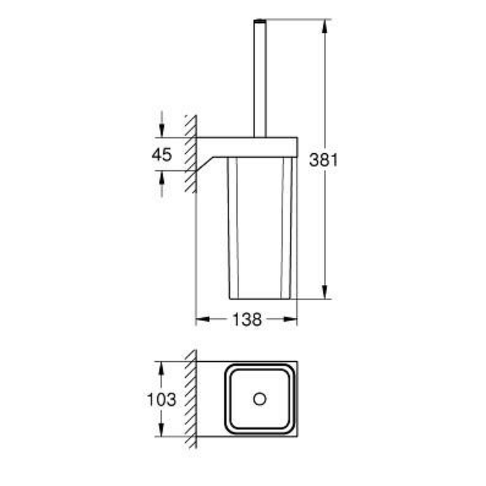 Suport perie wc Grohe Selection Cube, crom [3]