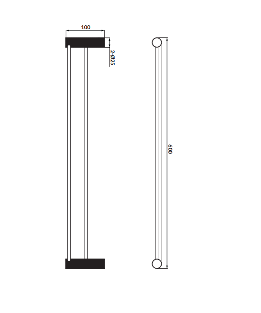 Suport portprosop dublu 60 cm, gri metalic, Cersanit Zen [2]