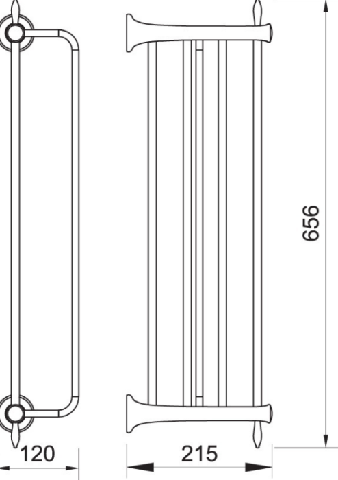 Suport prosoape cu portprosop bara Lacrima 600 mm, crom [2]