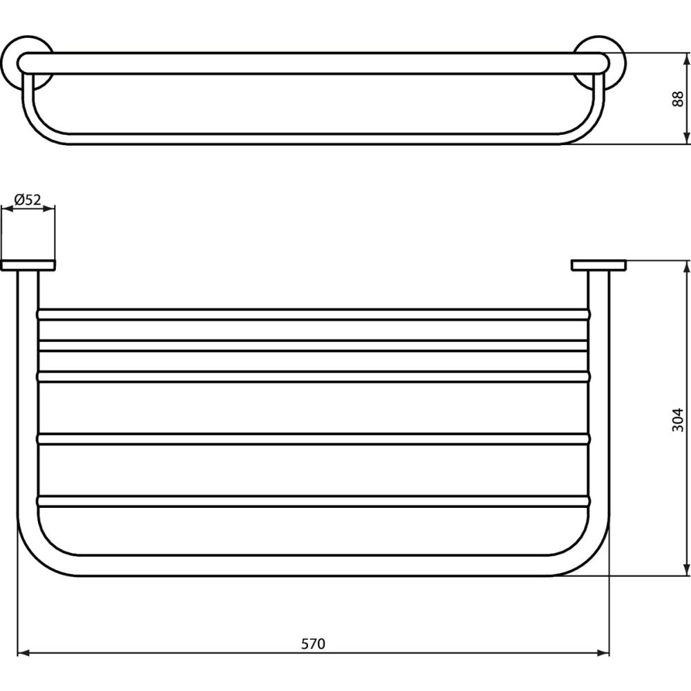Suport prosop baie Ideal Standard IOM 57 cm crom lucios [2]