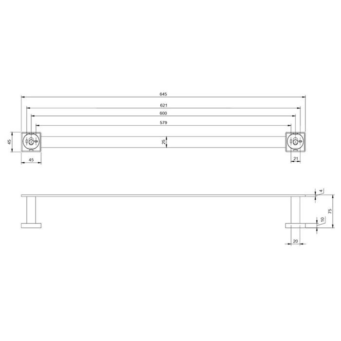 Suport prosop 645 mm, auriu periat, Villeroy & Boch Elements - Striking [2]