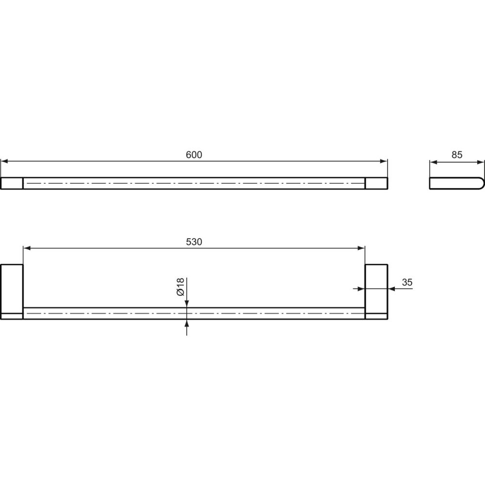 Suport prosop baie Ideal Standard Connect 60 cm crom lucios [2]