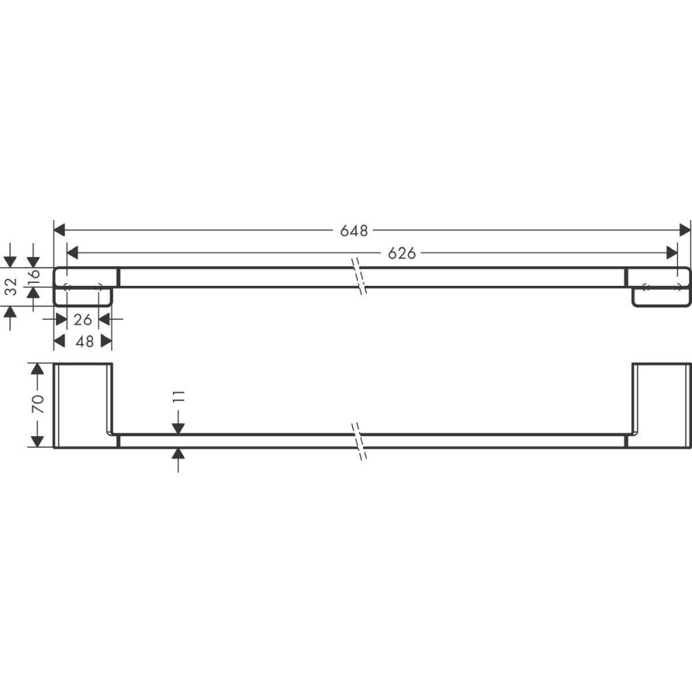 Suport prosop baie, negru periat, Hansgrohe AddStoris 65 [2]