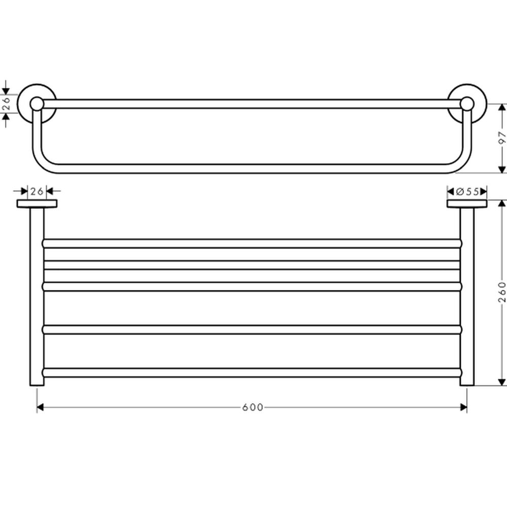 Suport prosop baie crom Hansgrohe Logis Universal 41720000 [2]