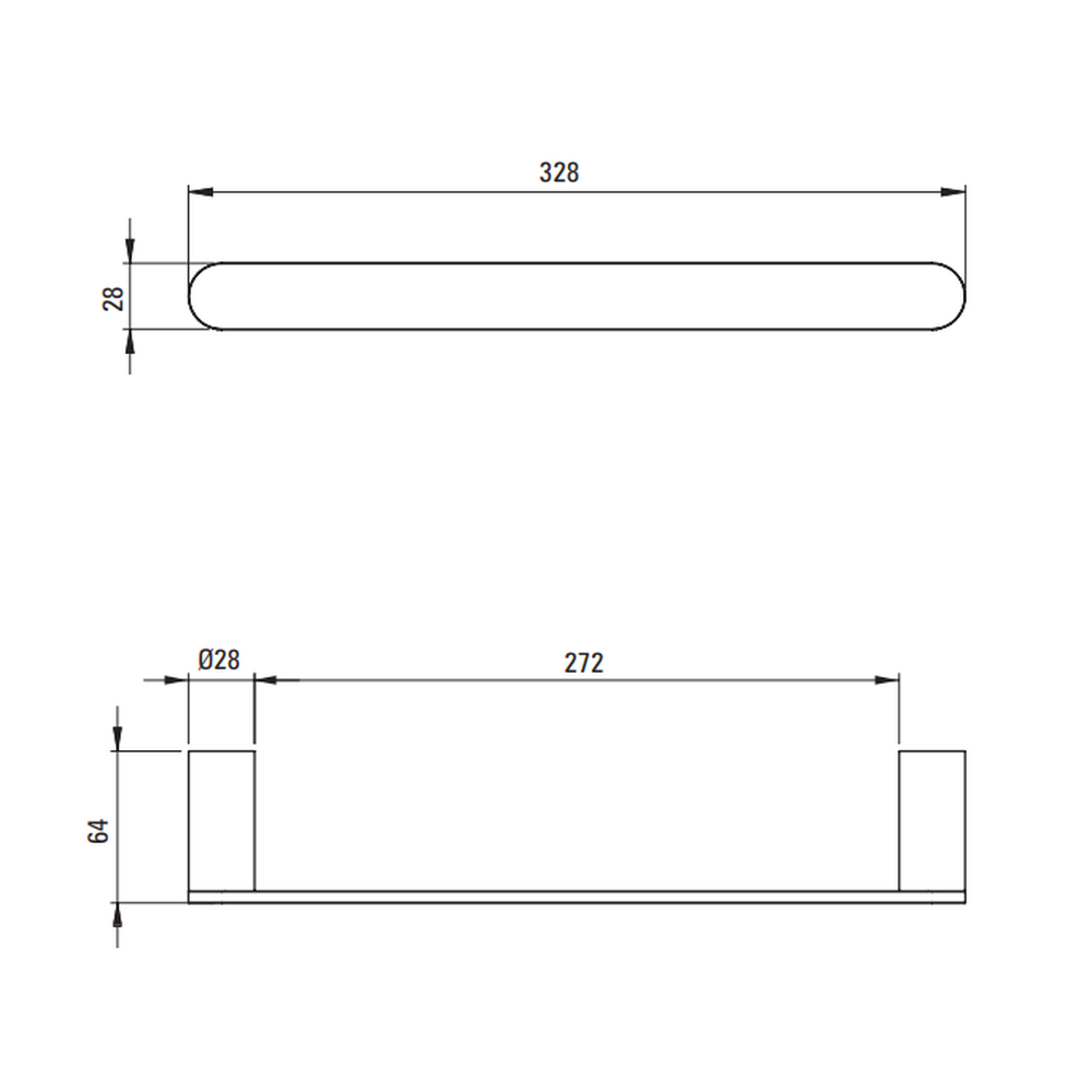 Suport prosop baie Deante Round, 300 mm, negru mat [2]