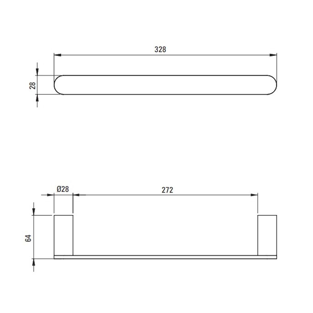 Suport prosop baie Deante Round, 300 mm, crom lucios [2]
