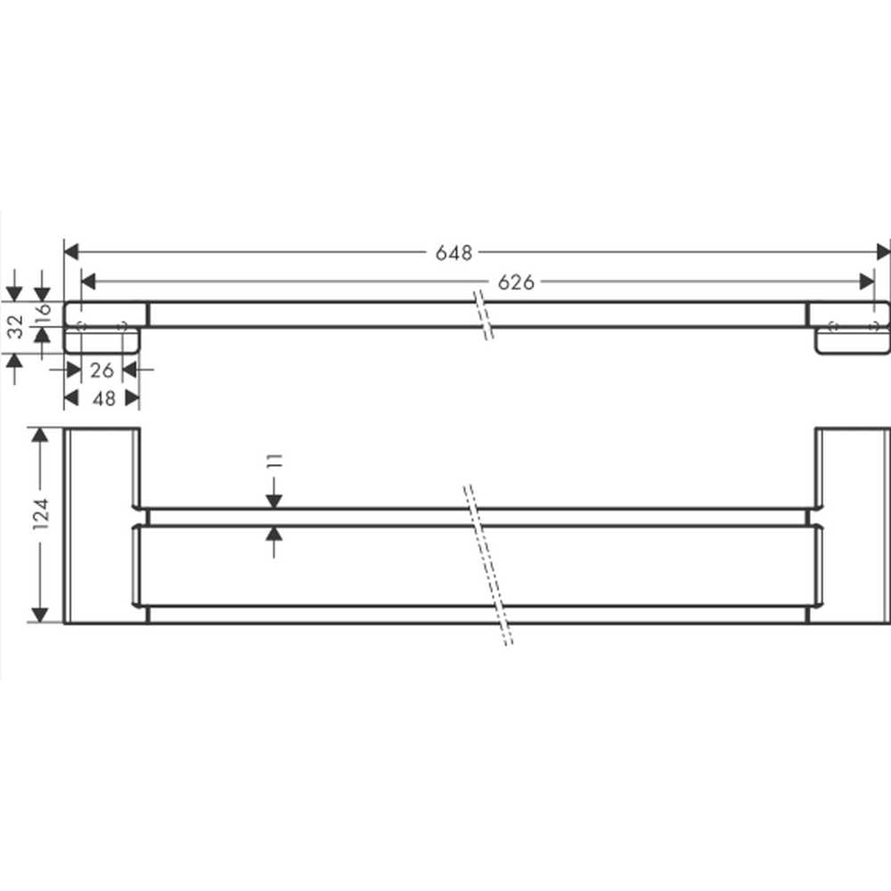 Suport prosop baie dublu culoare negru mat Hansgrohe AddStoris 41743670 [2]