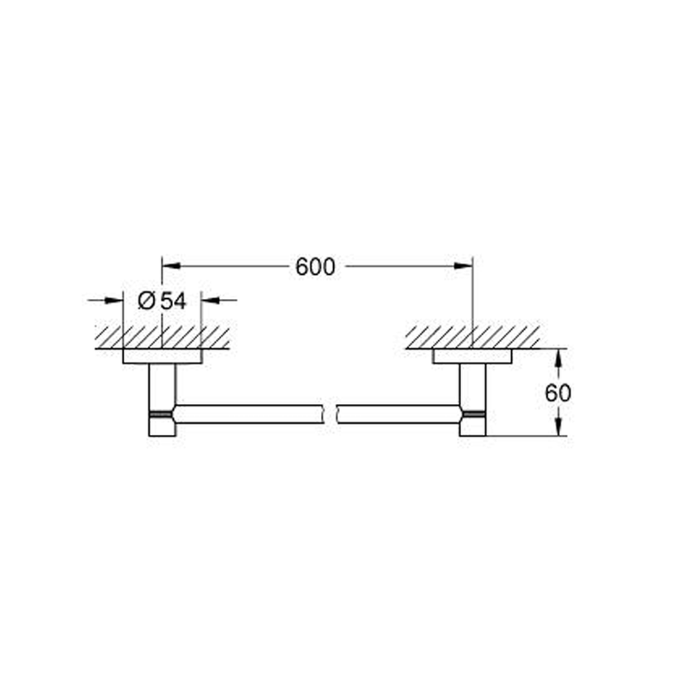 Suport prosop baie Grohe Essentials 60 cm antracit periat Hard Graphite [2]