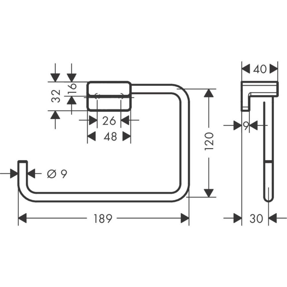 Suport prosop baie, negru mat, Hansgrohe AddStoris [2]