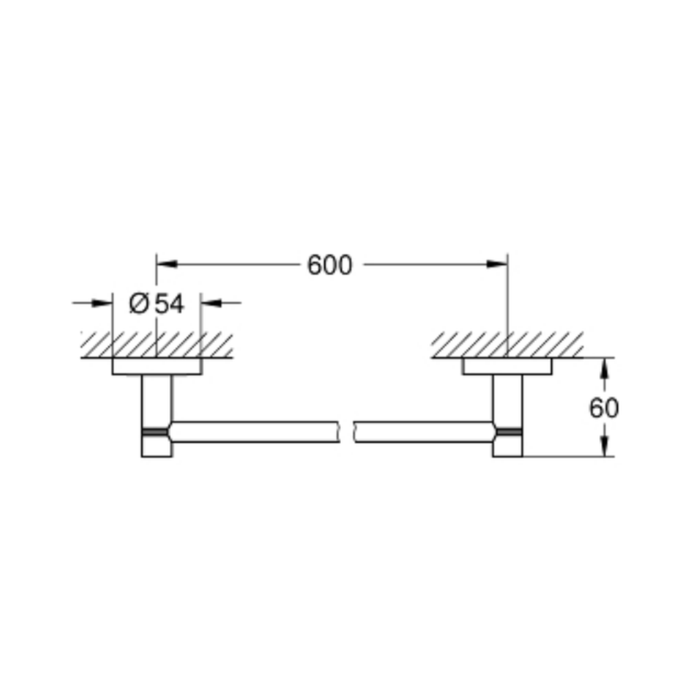 Suport prosop baie crom 60 cm Grohe Essentials [2]
