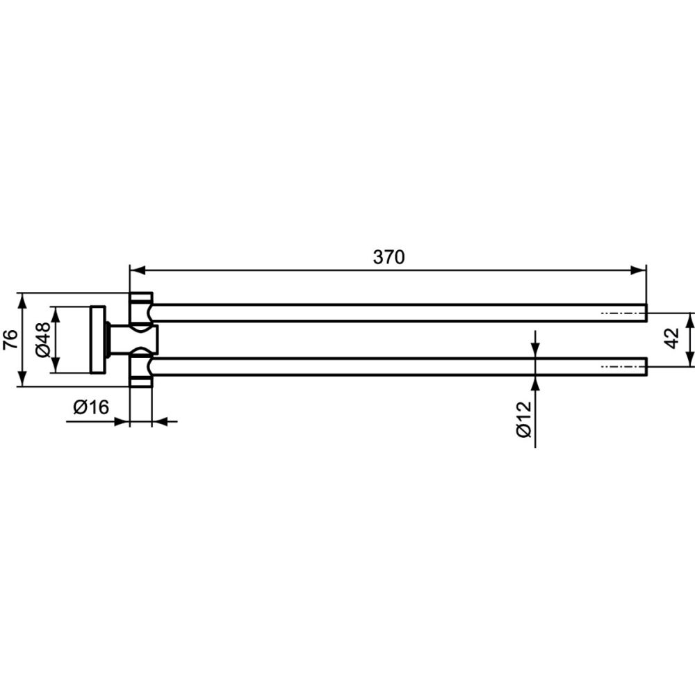 Suport prosop baie dublu Ideal Standard IOM 37 cm crom lucios [3]