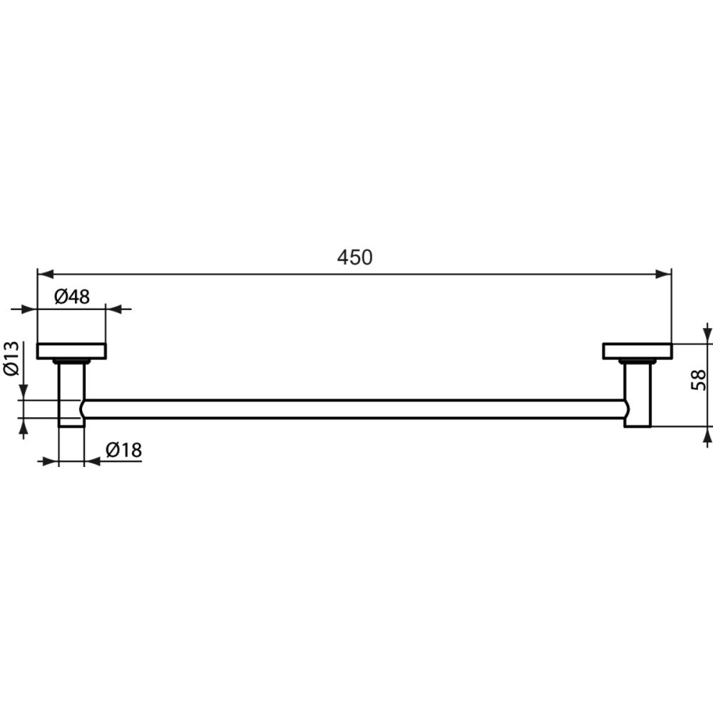 Suport prosop baie Ideal Standard IOM 45 cm crom lucios [2]