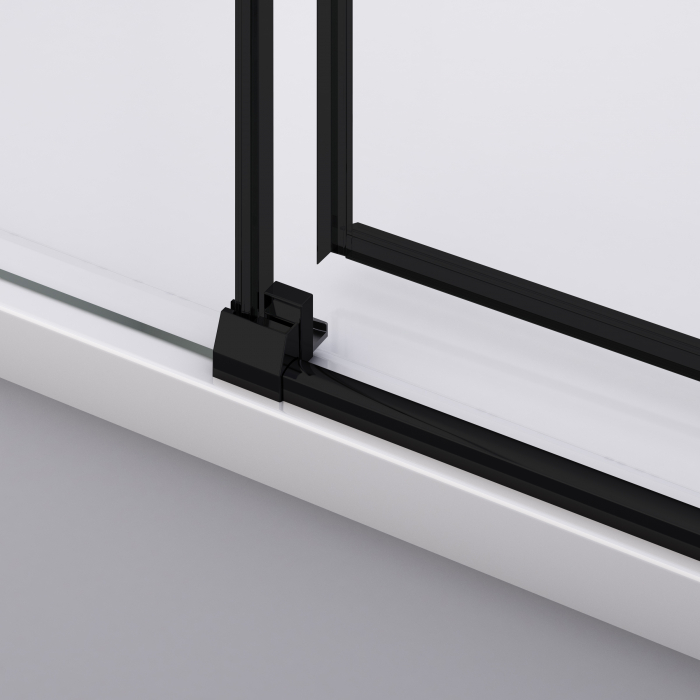 Cabina dus negru mat 100x80 cm, usa culisanta, grosime sticla 6 mm, tratament anticalcar, Ronal [3]