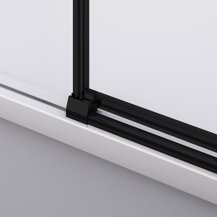 Cabina dus negru mat 100x80 cm, usa culisanta, grosime sticla 6 mm, tratament anticalcar, Ronal [4]