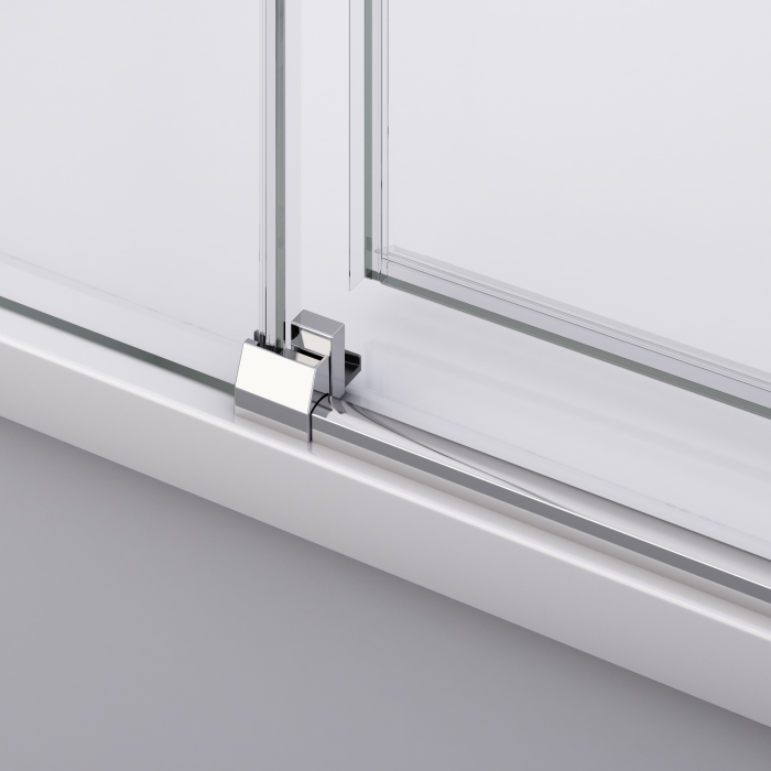 Cabina dus crom 100x100 cm, usa culisanta, grosime sticla 6 mm, tratament anticalcar, Ronal Divera [4]